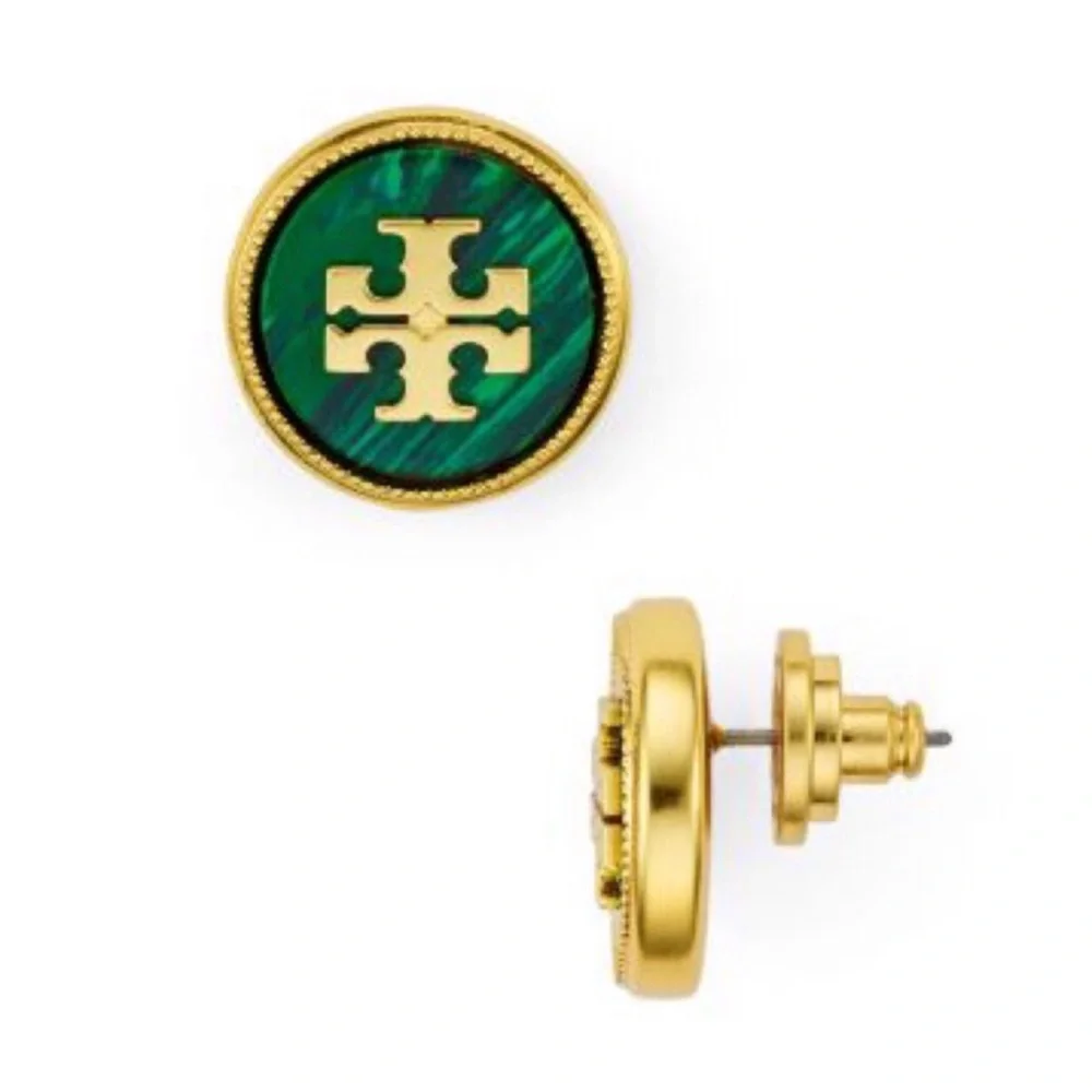 Tory Burch • Green Semiprecious Stone Logo Set